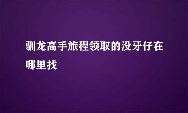 驯龙高手旅程领取的没牙仔在哪里找