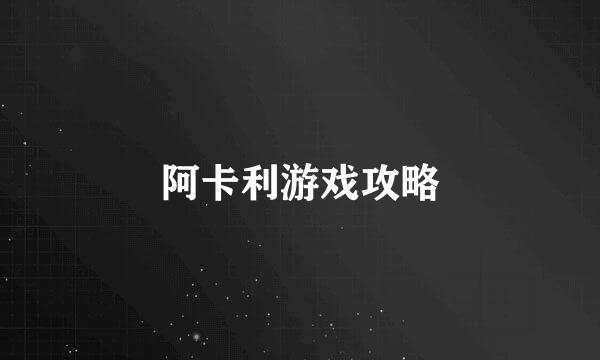 阿卡利游戏攻略