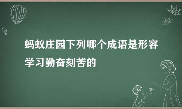 蚂蚁庄园下列哪个成语是形容学习勤奋刻苦的