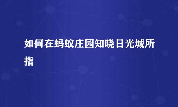 如何在蚂蚁庄园知晓日光城所指