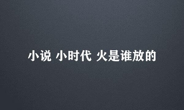 小说 小时代 火是谁放的