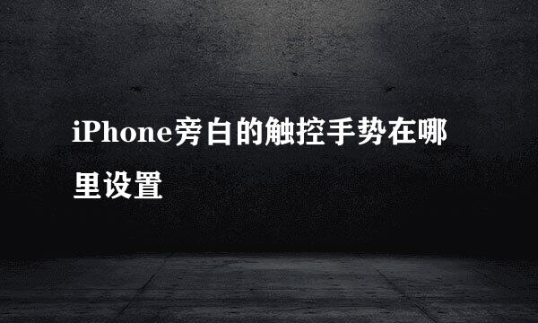 iPhone旁白的触控手势在哪里设置