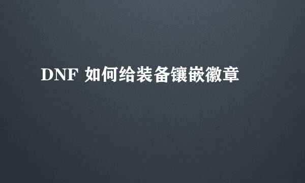 DNF 如何给装备镶嵌徽章