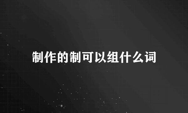 制作的制可以组什么词