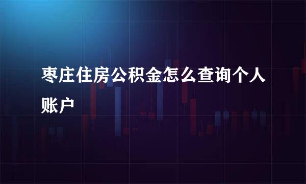 枣庄住房公积金怎么查询个人账户