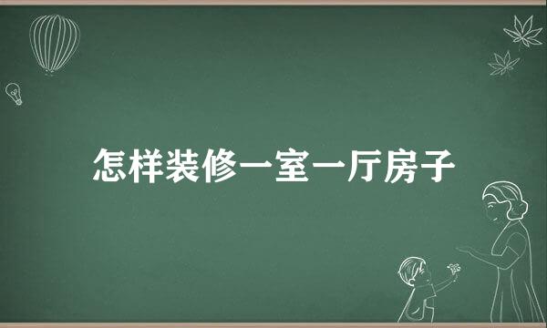 怎样装修一室一厅房子