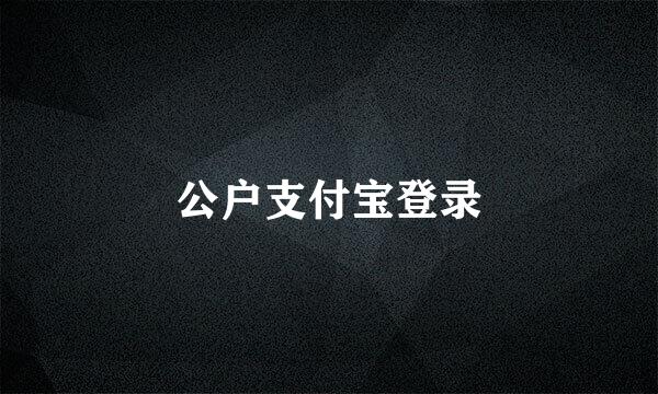 公户支付宝登录