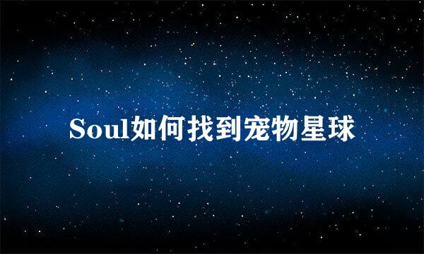 Soul如何找到宠物星球