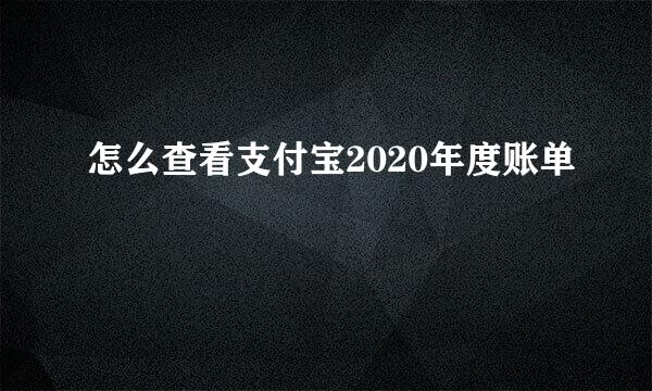 怎么查看支付宝2020年度账单