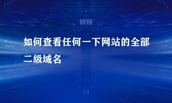 如何查看任何一下网站的全部二级域名