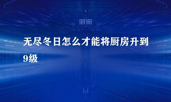 无尽冬日怎么才能将厨房升到9级