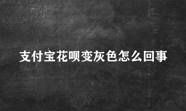 支付宝花呗变灰色怎么回事