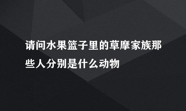 请问水果篮子里的草摩家族那些人分别是什么动物