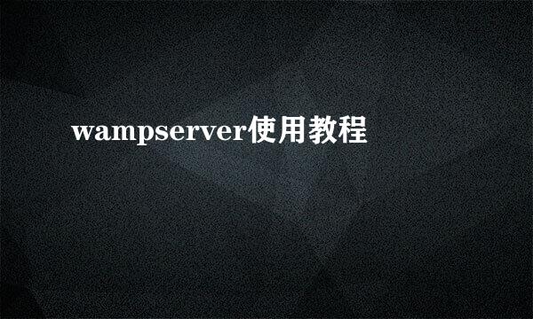 wampserver使用教程