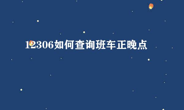 12306如何查询班车正晚点