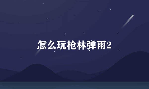 怎么玩枪林弹雨2