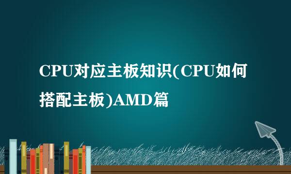 CPU对应主板知识(CPU如何搭配主板)AMD篇