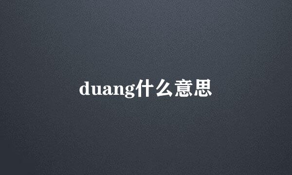 duang什么意思