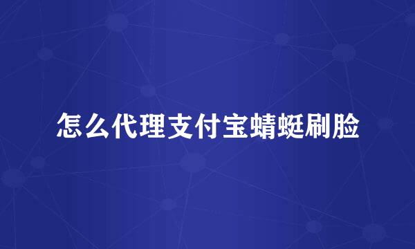 怎么代理支付宝蜻蜓刷脸