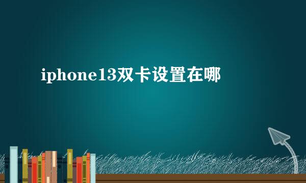 iphone13双卡设置在哪