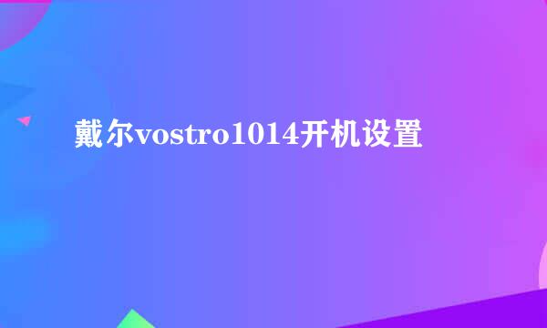 戴尔vostro1014开机设置