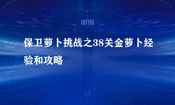 保卫萝卜挑战之38关金萝卜经验和攻略